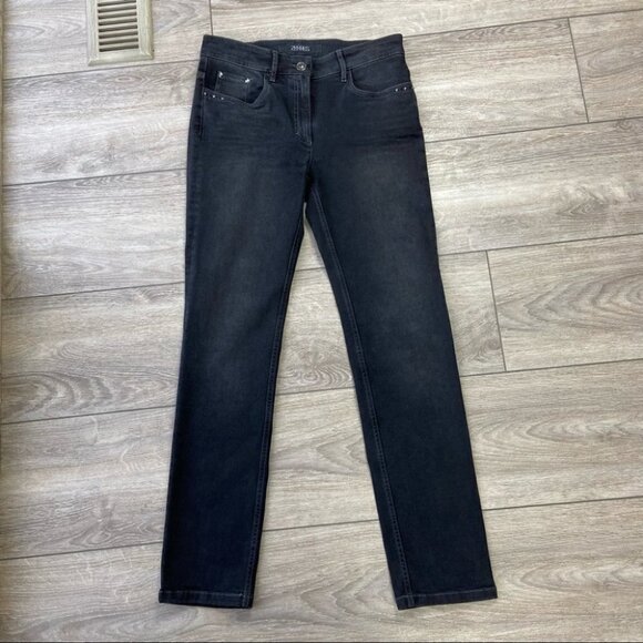 ZERRES Comfort Waistband Beaded Slim Fit Straight Jeans - Picture 2 of 15